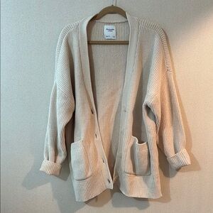 Abercrombie & Fitch Cream Knit Cardigan Sweater